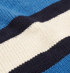 Officine Generale - Striped Cotton-Blend Sweater - Blue