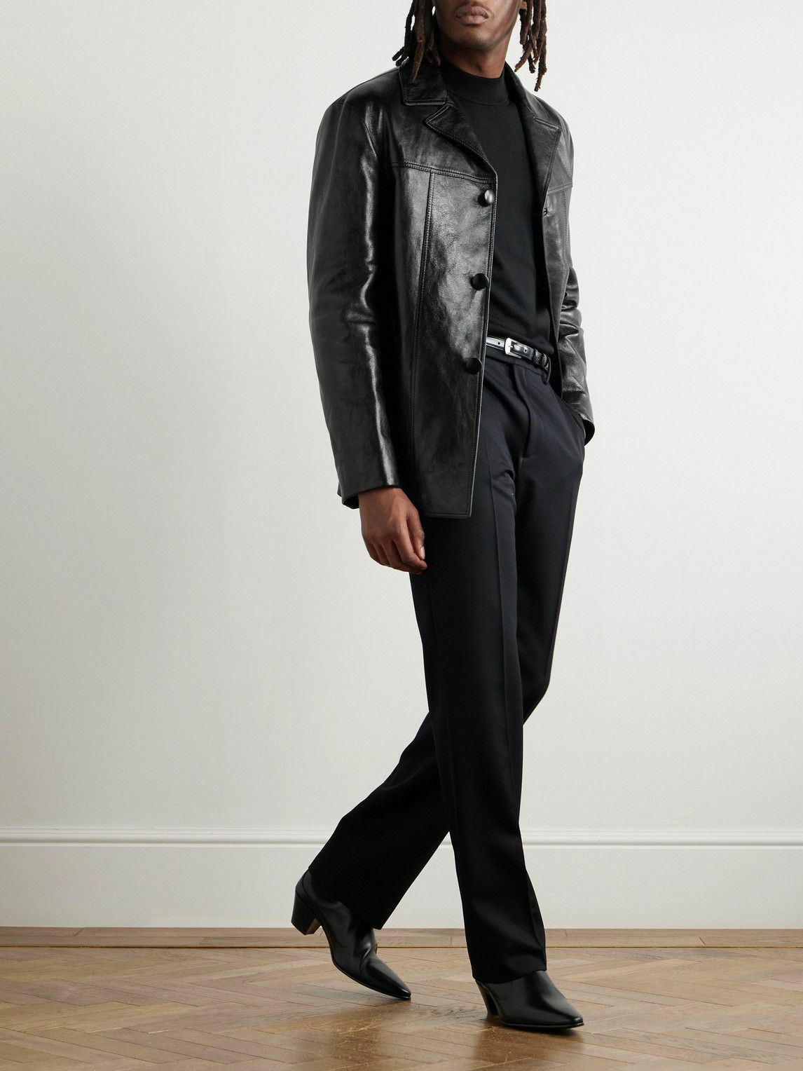 CELINE - Waxed-Leather Jacket - Black
