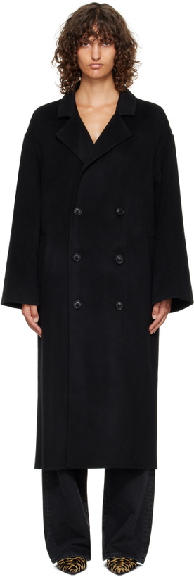 Photo: Loulou de Saison Black Borneo LDS Wool Drap Coat