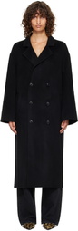 Loulou de Saison Black Borneo LDS Wool Drap Coat
