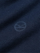 Kingsman - Logo-Embroidered Cotton and Cashmere-Blend Jersey Zip-Up Hoodie - Blue