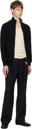 Song for the Mute Black Zip Up Funnel Cardigan