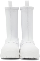 Heron Preston White Leather Security Sock Boots