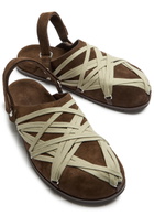 Rick Owens Mega Lace Suede Mules Brown