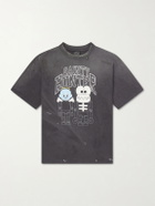 SAINT MXXXXXX - Paint-Splattered Printed Cotton-Jersey T-Shirt - Black