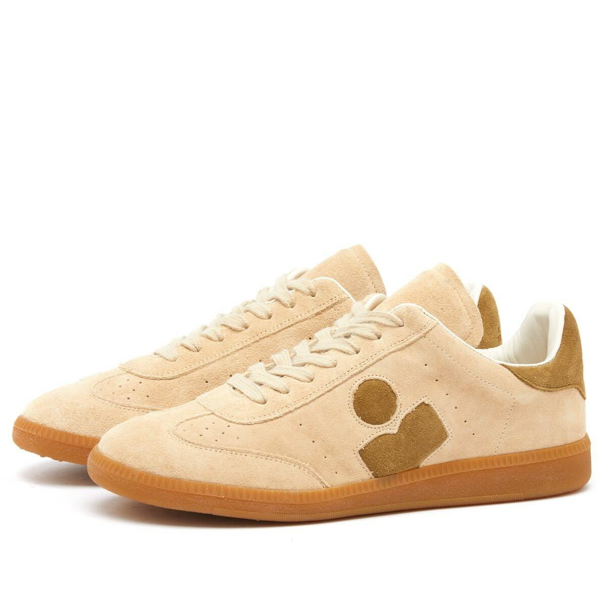 Isabel Marant Women's Suede Logo Sneaker in Toffee/Taupe