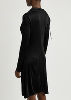 Helmut Lang Draped Satin-jersey Dress Black
