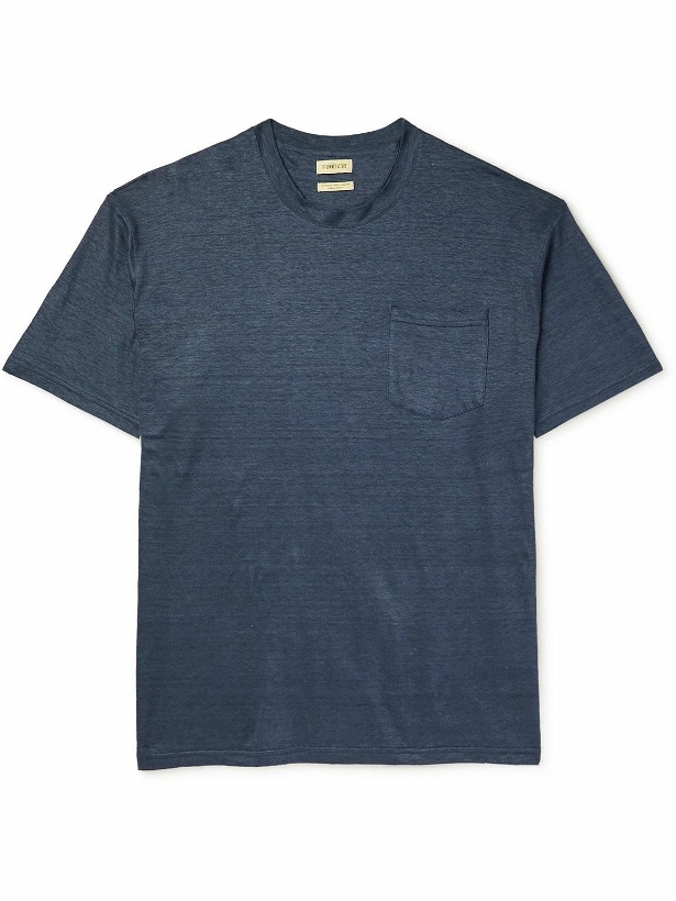Photo: De Bonne Facture - Linen-Jersey T-Shirt - Blue
