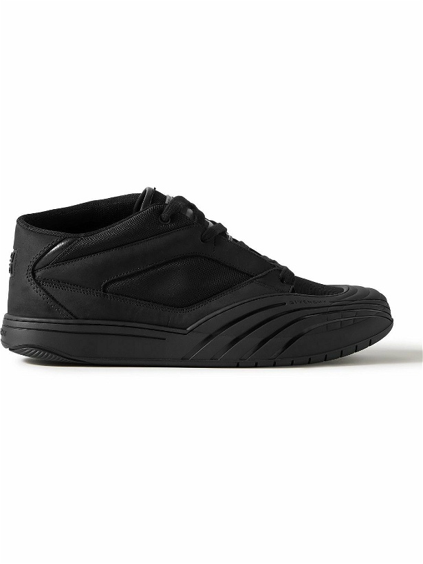 Photo: Givenchy - Logo-Debossed Suede and Leather-Trimmed Canvas Sneakers - Black