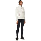 Moncler Grenoble White Zip Mock Polo Neck Sweatshirt