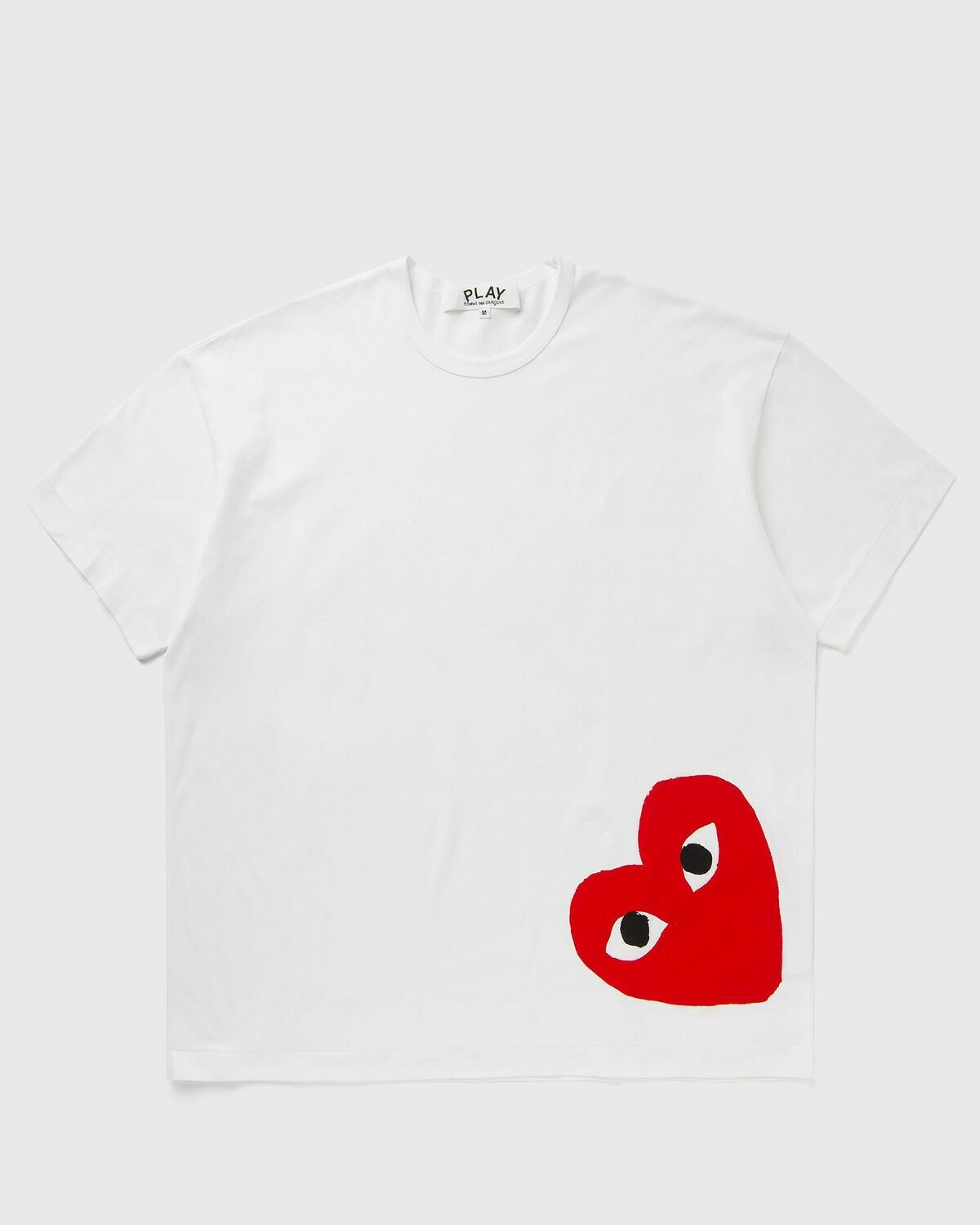 Comme des Garçons Play TEE LOGO PRINT KNIT White Mens Shortsleefe