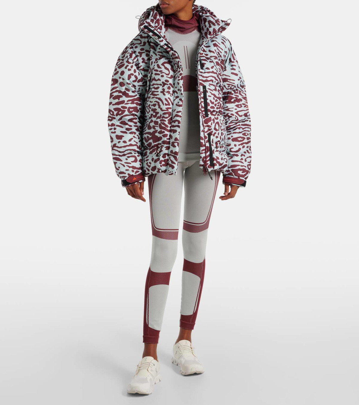 Adidas by Stella McCartney TrueNature leopard-print puffer jacket
