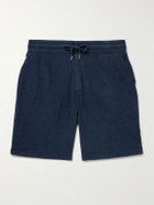 Frescobol Carioca - Augusto Straight-Leg Cotton, Lyocell and Linen-Blend Terry Drawstring Shorts - Blue