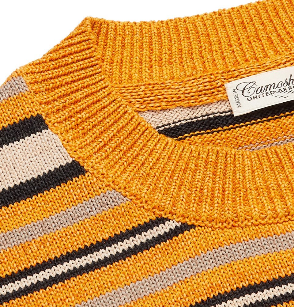 Camoshita Striped Knitted Sweater Yellow Camoshita