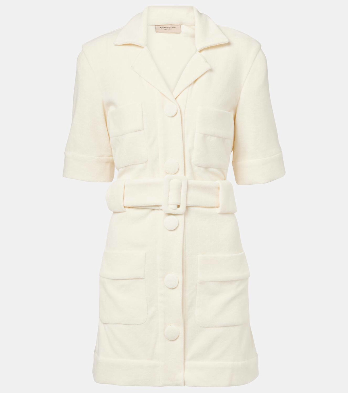 Adriana Degreas Belted cotton-blend terry minidress