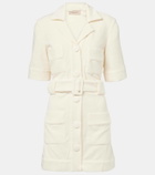 Adriana Degreas Belted cotton-blend terry minidress