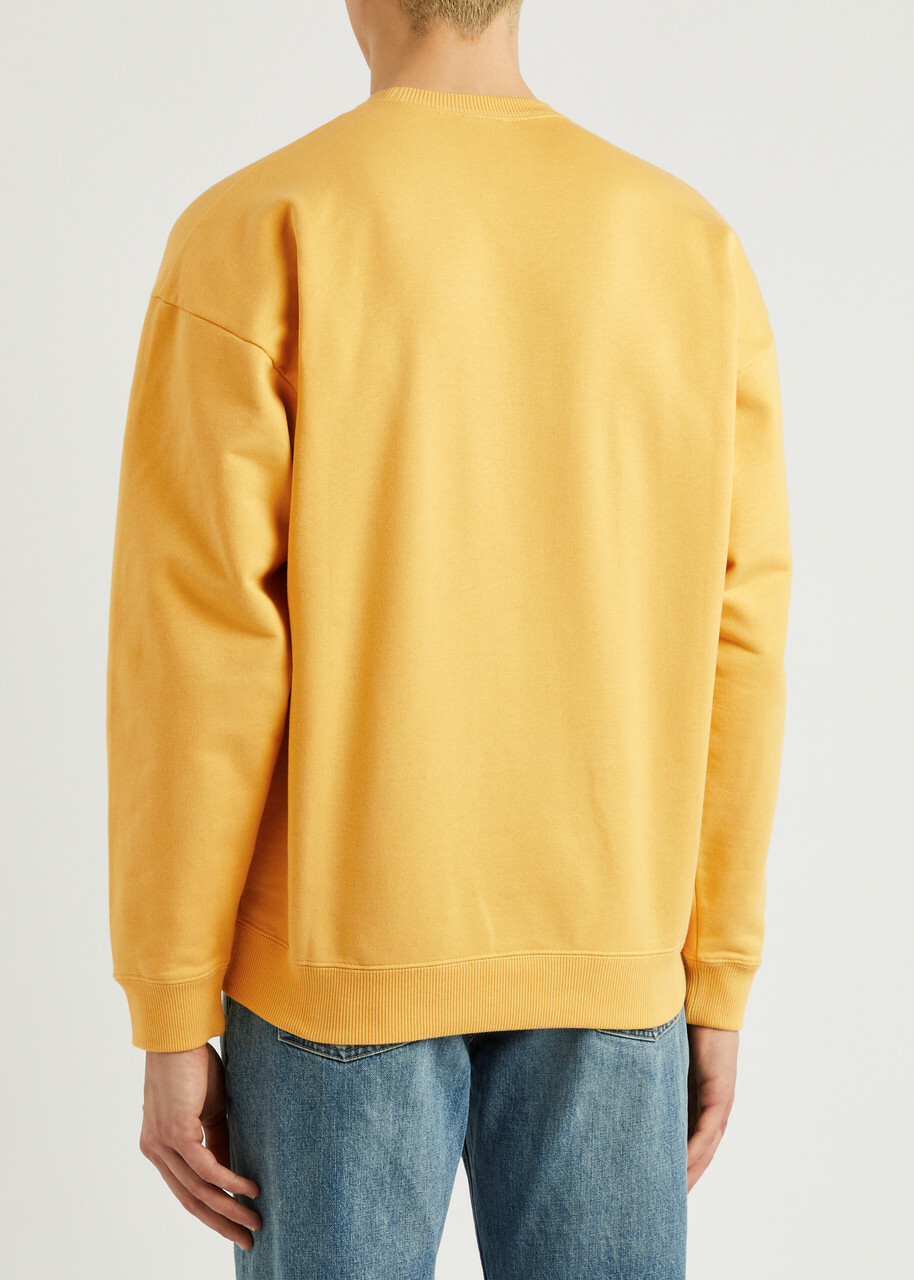 Saint Laurent Logo-embroidered Cotton Sweatshirt Yellow