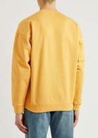 Saint Laurent Logo-embroidered Cotton Sweatshirt Yellow