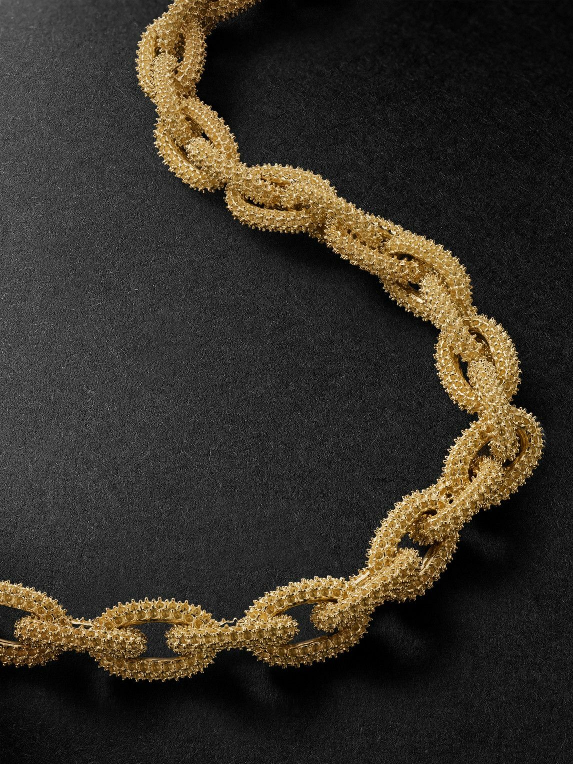 PATTARAPHAN - Textured Seamless Link 9-Karat Gold Chain Necklace