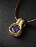 Fernando Jorge - Cushion 18-Karat Gold, Leather and Iolite Necklace