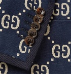 Gucci - Navy Logo-Jacquard Cotton Blazer - Men - Navy