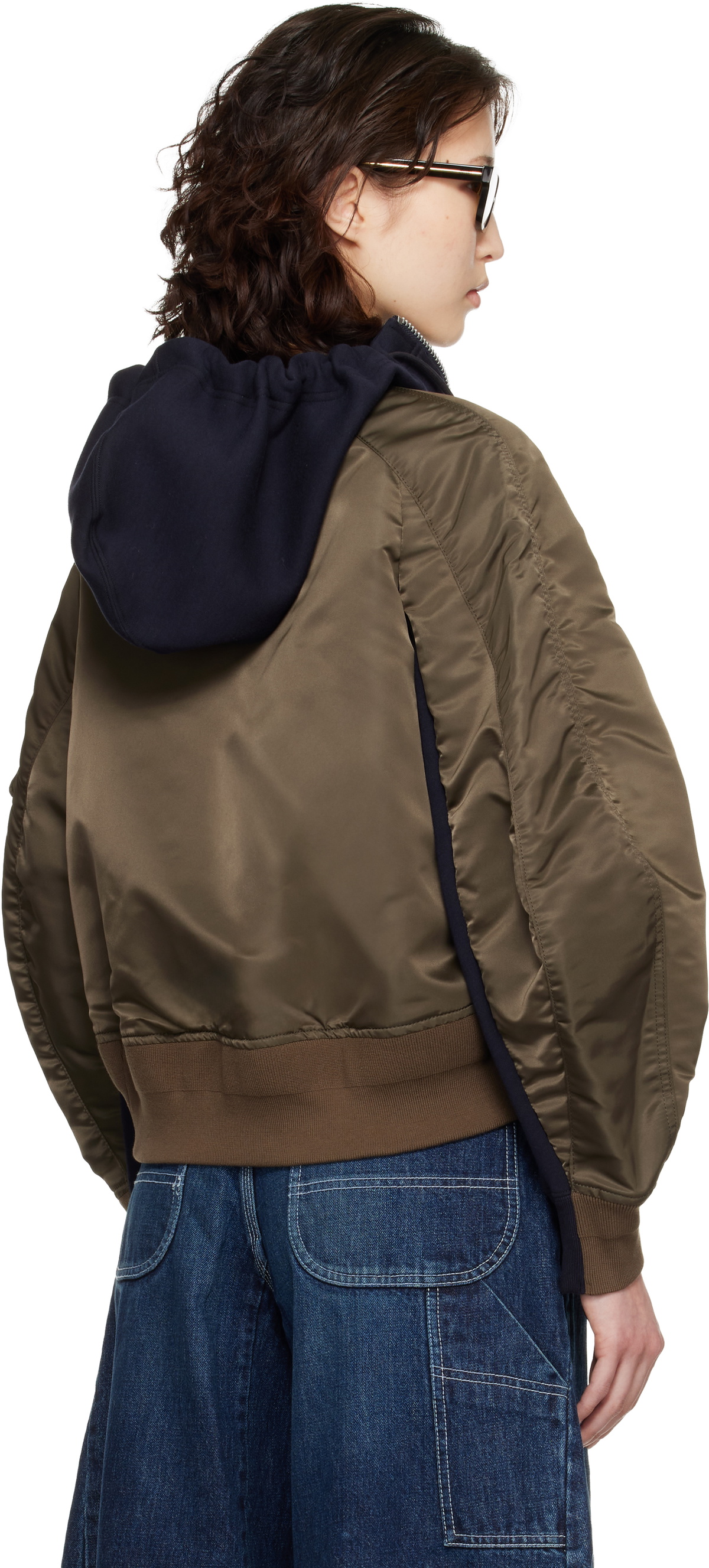 sacai Navy & Khaki Sponge Sweat Hoodie