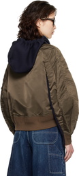 sacai Navy & Khaki Sponge Sweat Hoodie