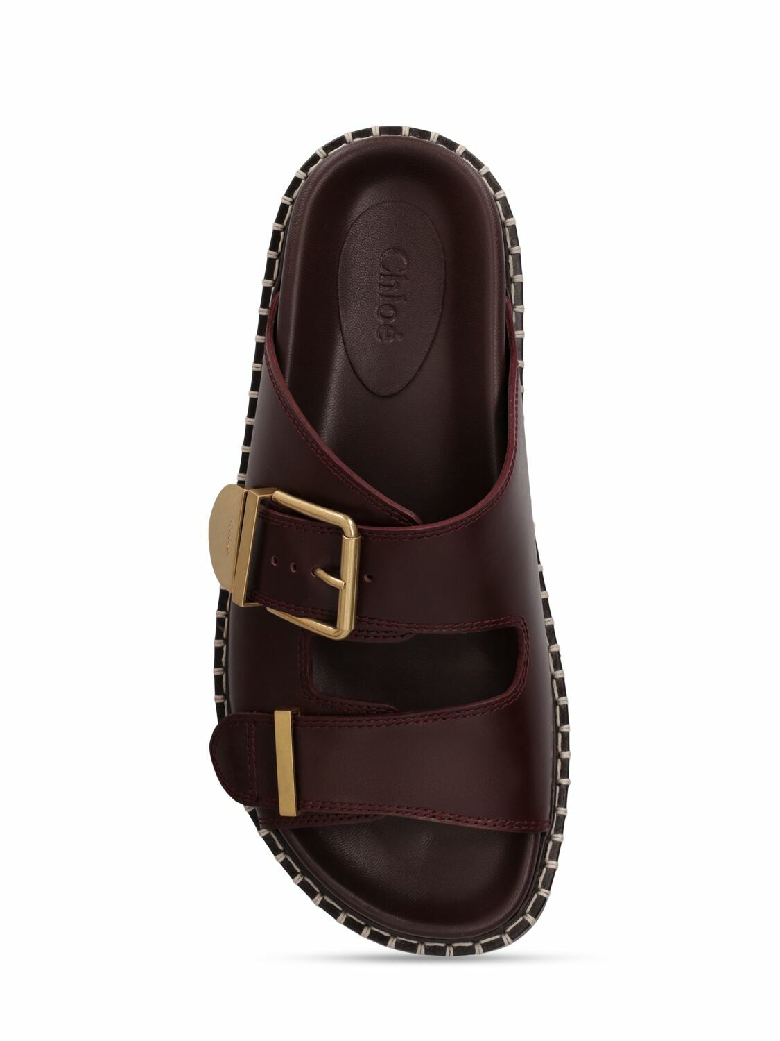 CHLOÉ 20mm Rebecca Leather Flat Sandals Chloe