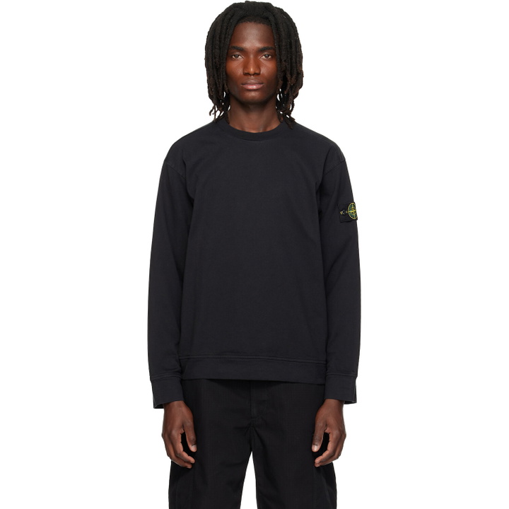 Photo: Stone Island Black 6100057 Heavy Organic Cotton Jersey Sweatshirt