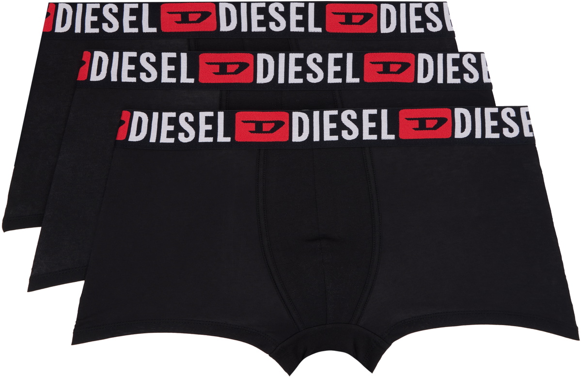 Diesel Three-Pack Black Umbx-Damienthreepack Boxer Briefs
