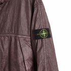 Stone Island Men's Raw Linen Plated-OVD Short Parka Jacket in Dark Burgundy