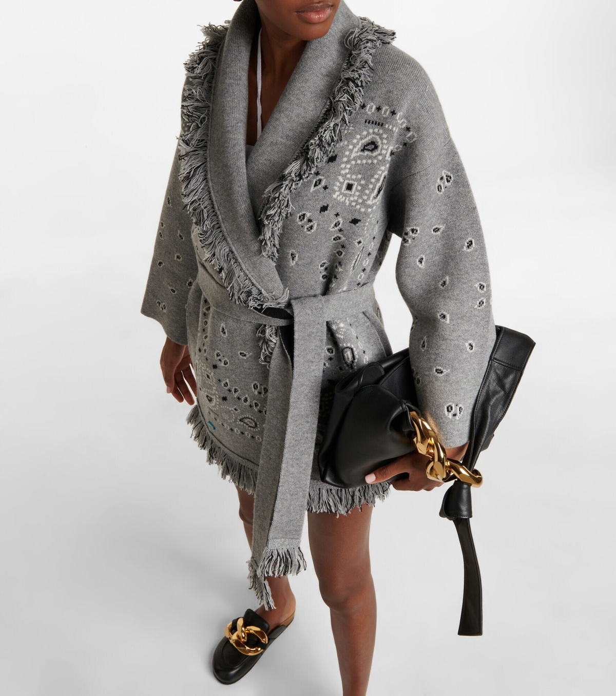 Tシャツ・カットソー ALANUI Embroidered Cashmere Blend Bandana Blanket Alanui Bandana cashmere jacquard wrap cardigan Alanui