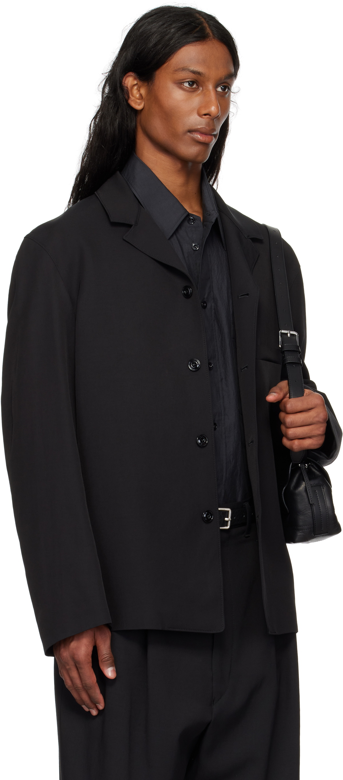 LEMAIRE Black Tailored Shirt Jacket Lemaire