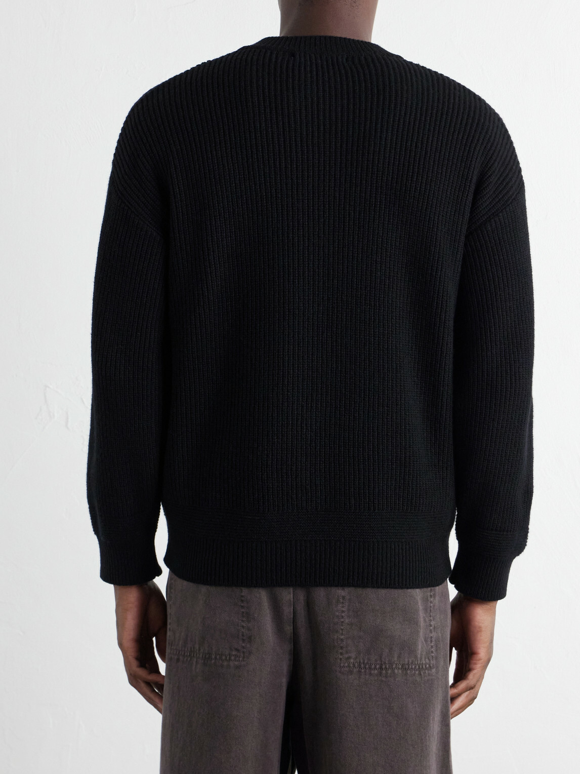 FrizmWORKS - Ribbed Wool-Blend Zip-Up Sweater - Black