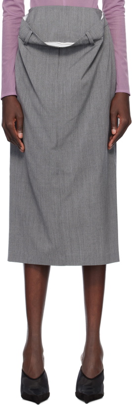 Photo: Pushbutton Gray Kangaroo Midi Skirt