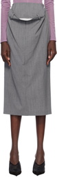 Pushbutton Gray Kangaroo Midi Skirt