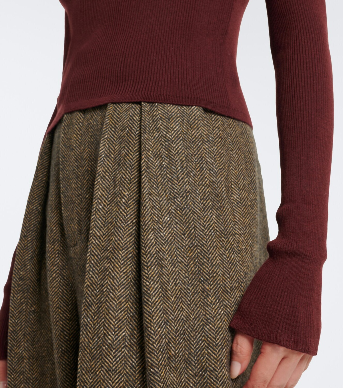 Saint Laurent Ribbed-knit wool, cashmere, and silk top