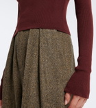 Saint Laurent Ribbed-knit wool, cashmere, and silk top