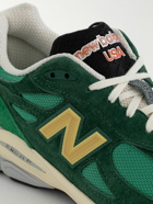 New Balance - MADE in USA 990v3 Mesh and Suede Sneakers - Green