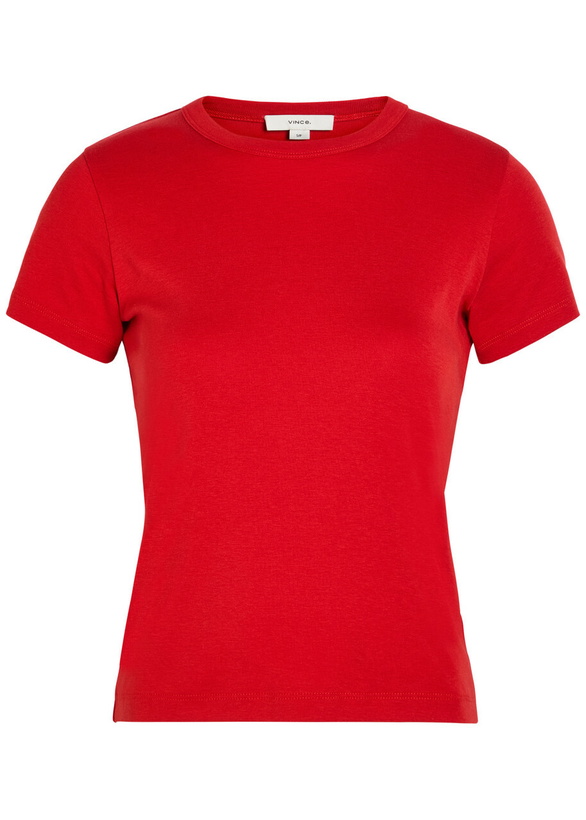 Photo: Vince Shrunken 90s Cotton and Modal-blend T-shirt Red