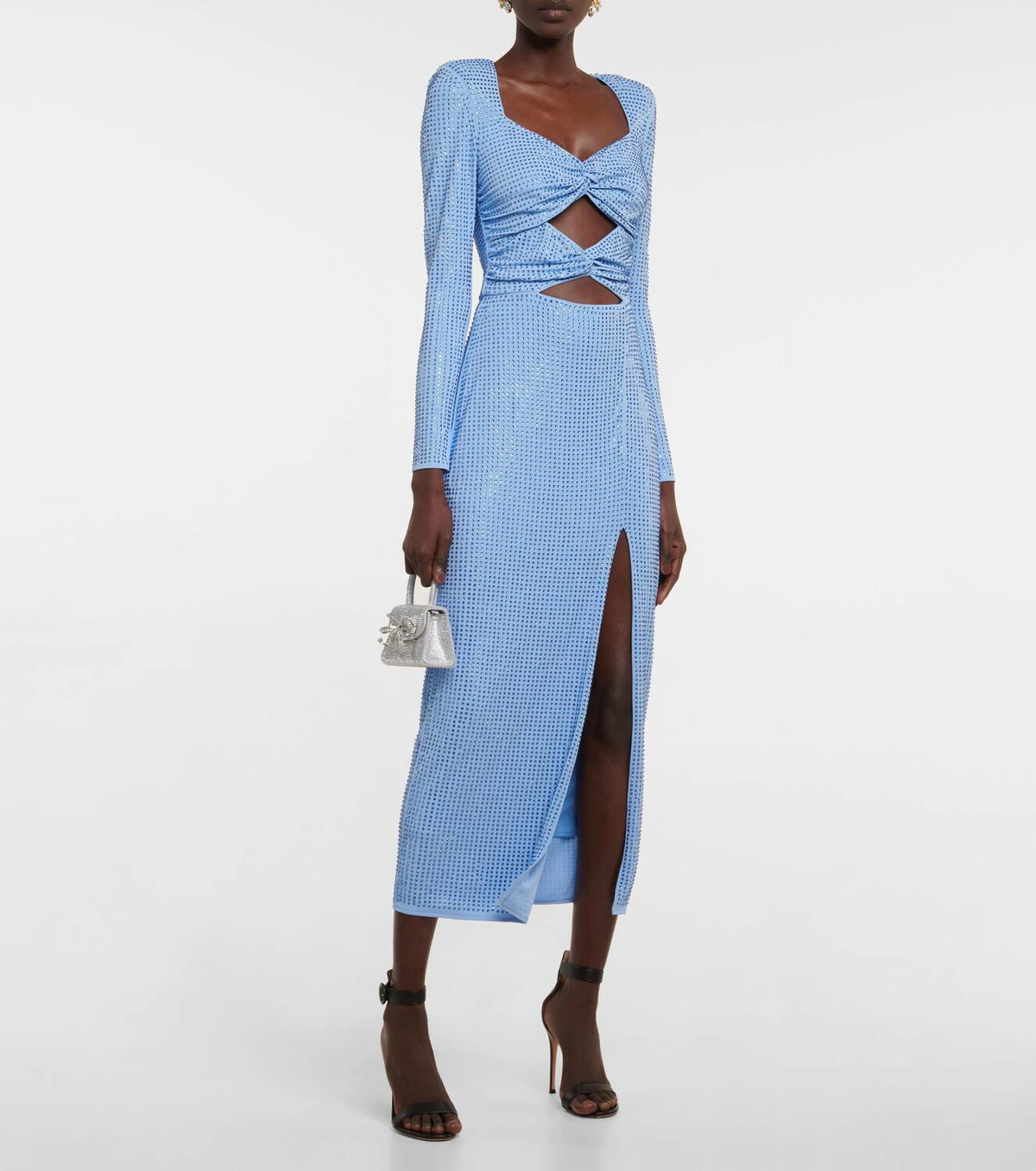 Self-Portrait Embellished cutout jersey midi dress Self-Portrait