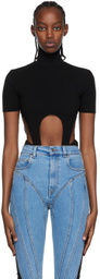 Mugler Black Cutout Bodysuit