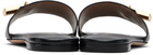 TOM FORD Black Leather Padlock Slides