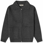 FrizmWORKS Men's Wool Collar Zip Up Knit Cardigan in Charcoal
