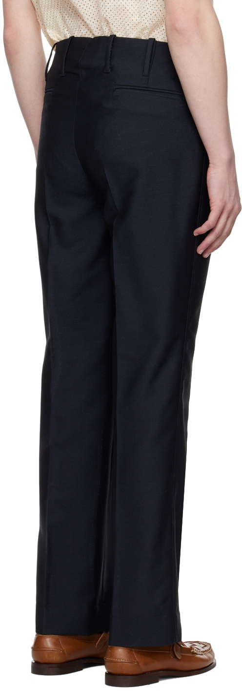 Factor's Navy Mohair Tailored Trousers