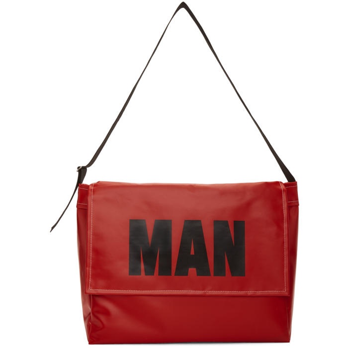 Junya Watanabe Red PVC Man Messenger Bag 