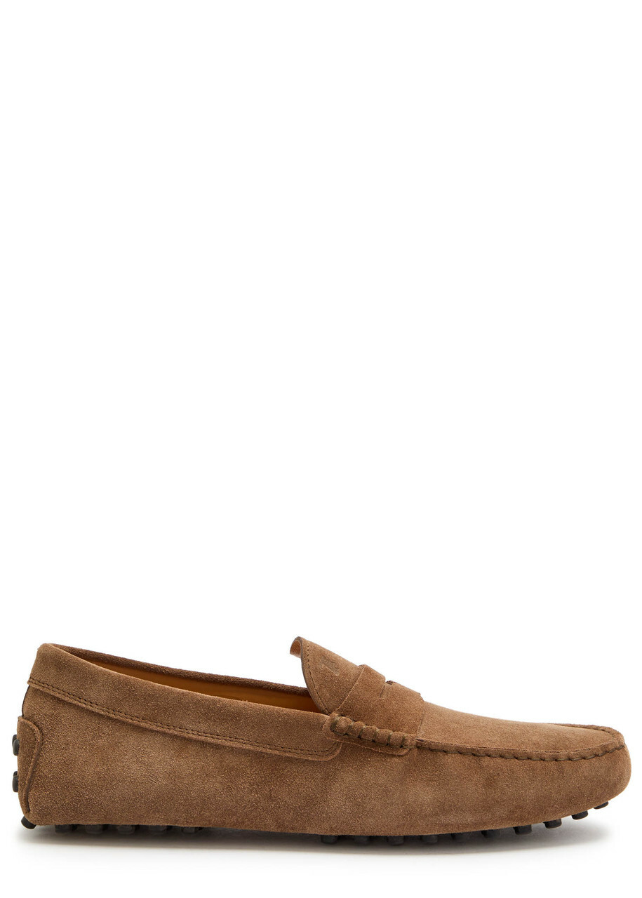 Tods Gommino Suede Loafers Light Brown