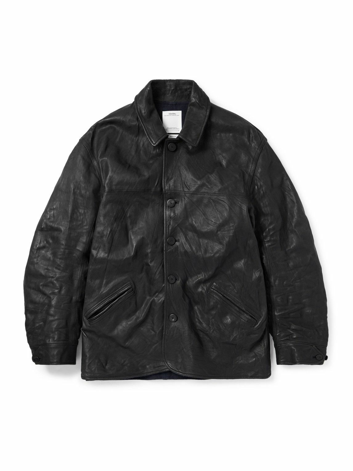 Visvim - Distressed Leather Shirt Jacket - Black Visvim