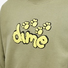 Dime Men's Pawz Chenille Crew Sweat in Army Green