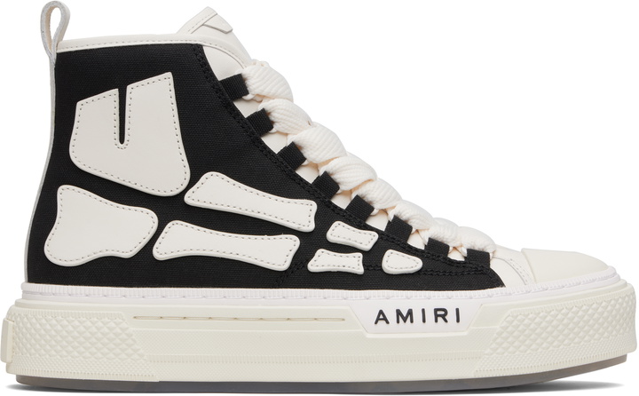 Photo: AMIRI Black & White Skel Court Hi Sneakers